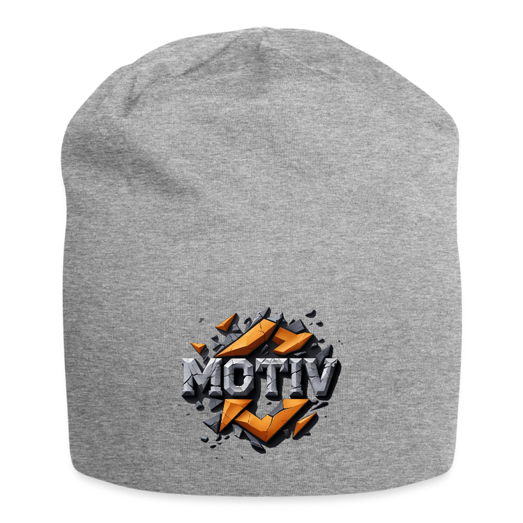 MOTIV Brand Name Jersey Beanie - heather gray