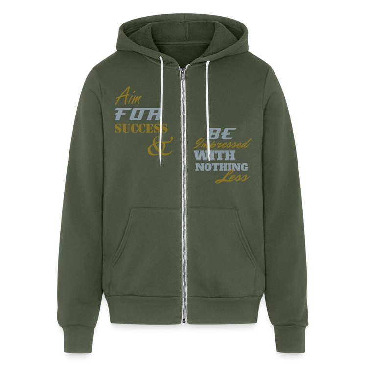 Aim For Success Premium Full Zip Hoodie - military green