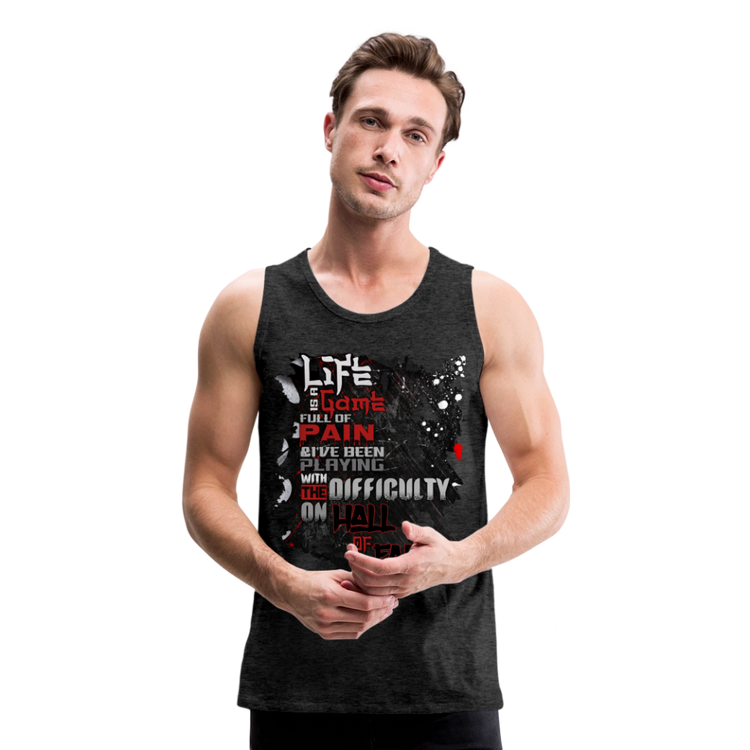 LIFE IS A GAME Men’s Premium Tank - charcoal grey