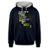 LIFE IS A GAME Contrast Hoodie - navy/heather gray
