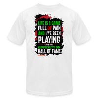 LIFE IS A GAME PALESTINE Edition  Men's T-Shirt by Bella + Canvas - white