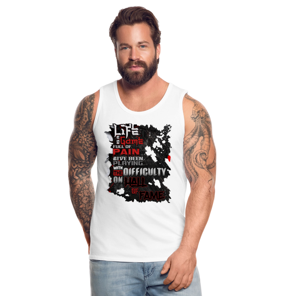LIFE IS A GAME Men’s Premium Tank - white