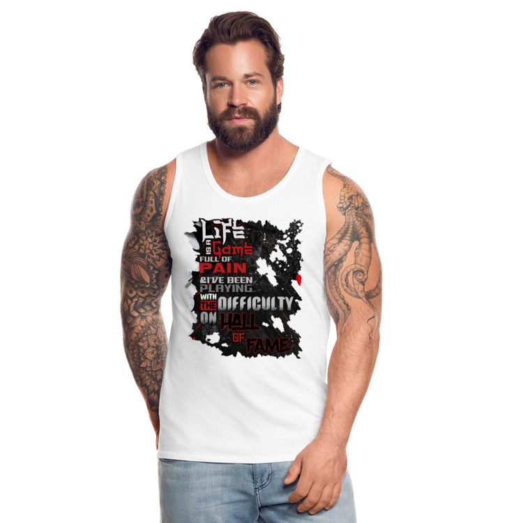 LIFE IS A GAME Men’s Premium Tank - white