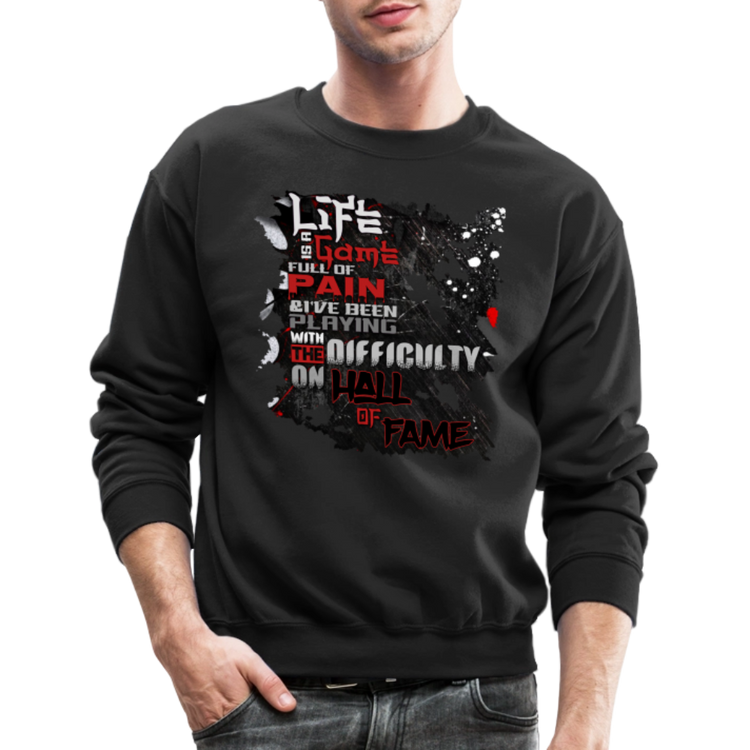 LIFE IS A GAME Crewneck Sweatshirt - black