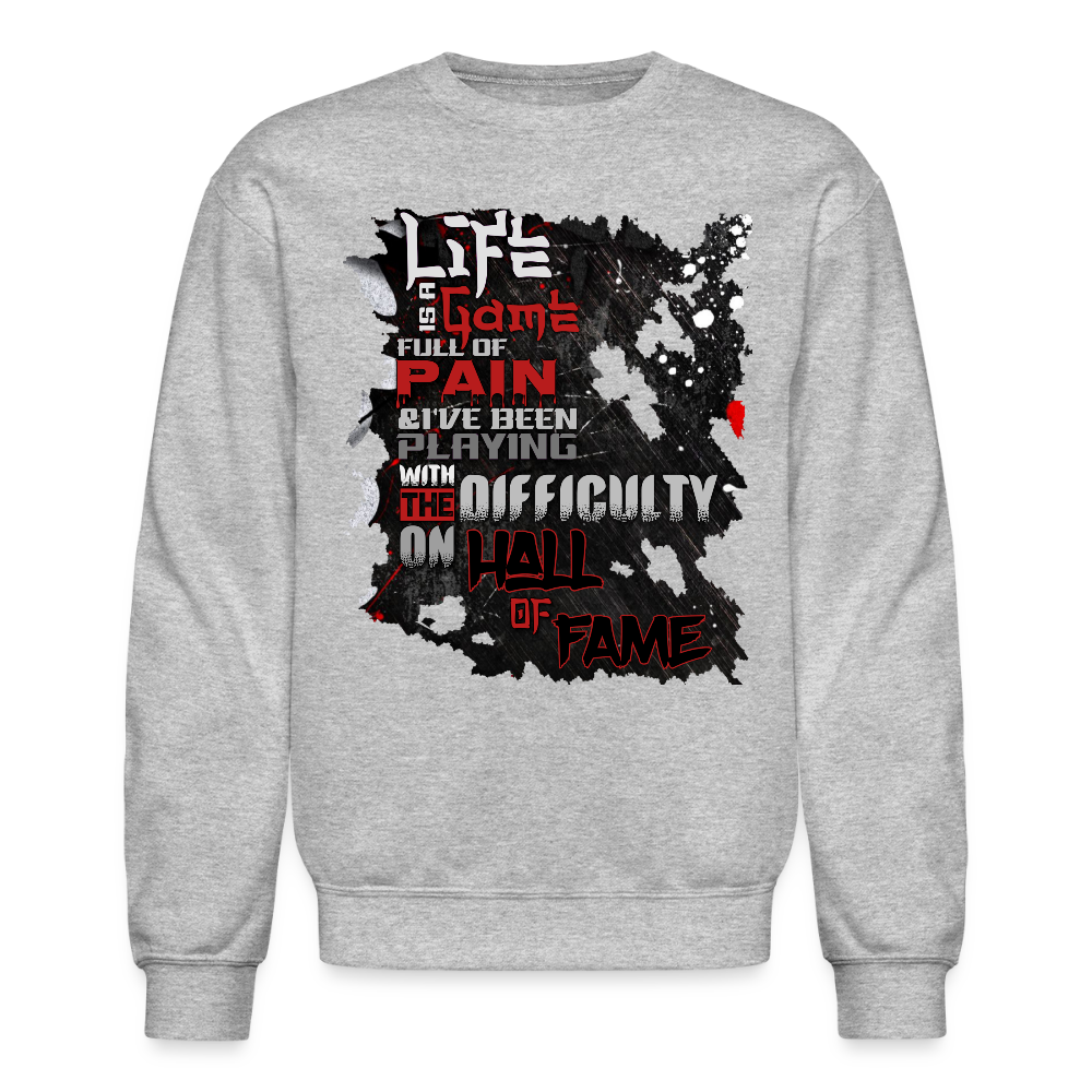 LIFE IS A GAME Crewneck Sweatshirt - heather gray