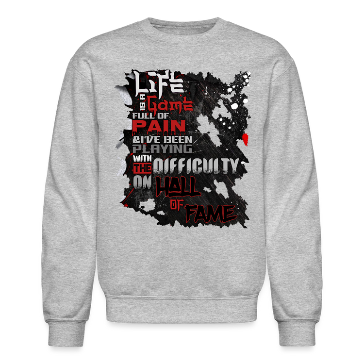 LIFE IS A GAME Crewneck Sweatshirt - heather gray