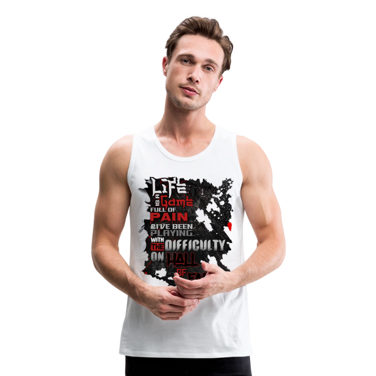 LIFE IS A GAME Men’s Premium Tank - white