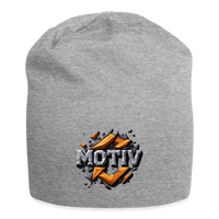 MOTIV Brand Name Jersey Beanie - heather gray