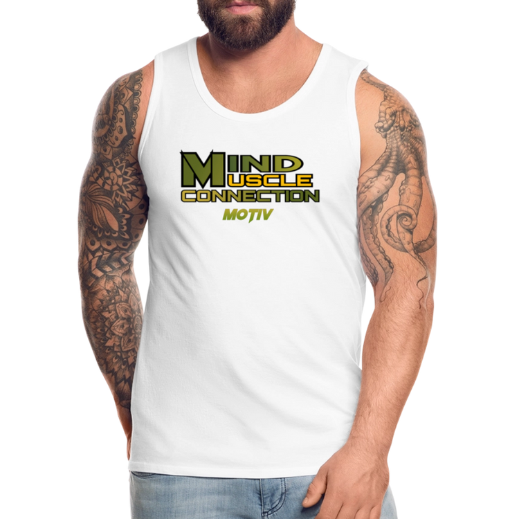 Mind Muscle Connection Men’s Premium Tank - white