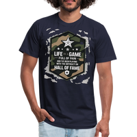 LIFE IS A GAME men's Jersey T-Shirt by Bella + Canvas - navy