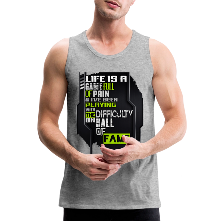 LIFE IS A GAME Men’s Premium Tank - heather gray