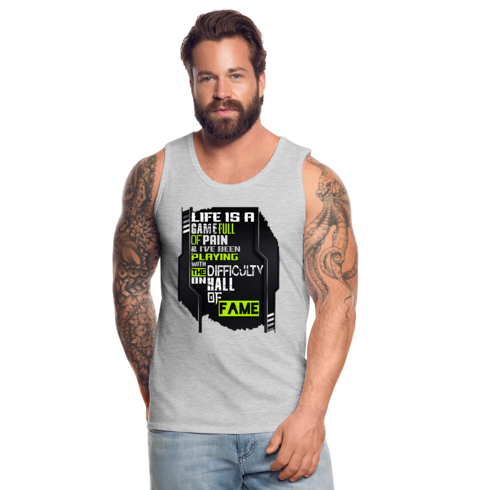 LIFE IS A GAME Men’s Premium Tank - heather gray