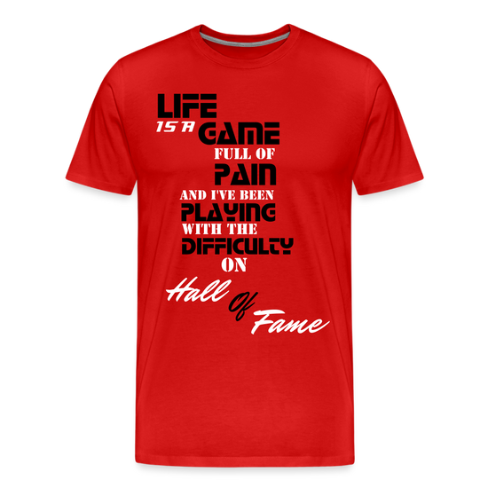 Life Is A Game Men’s Premium Organic T-Shirt - red