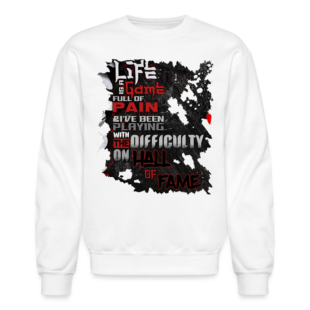 LIFE IS A GAME Crewneck Sweatshirt - white