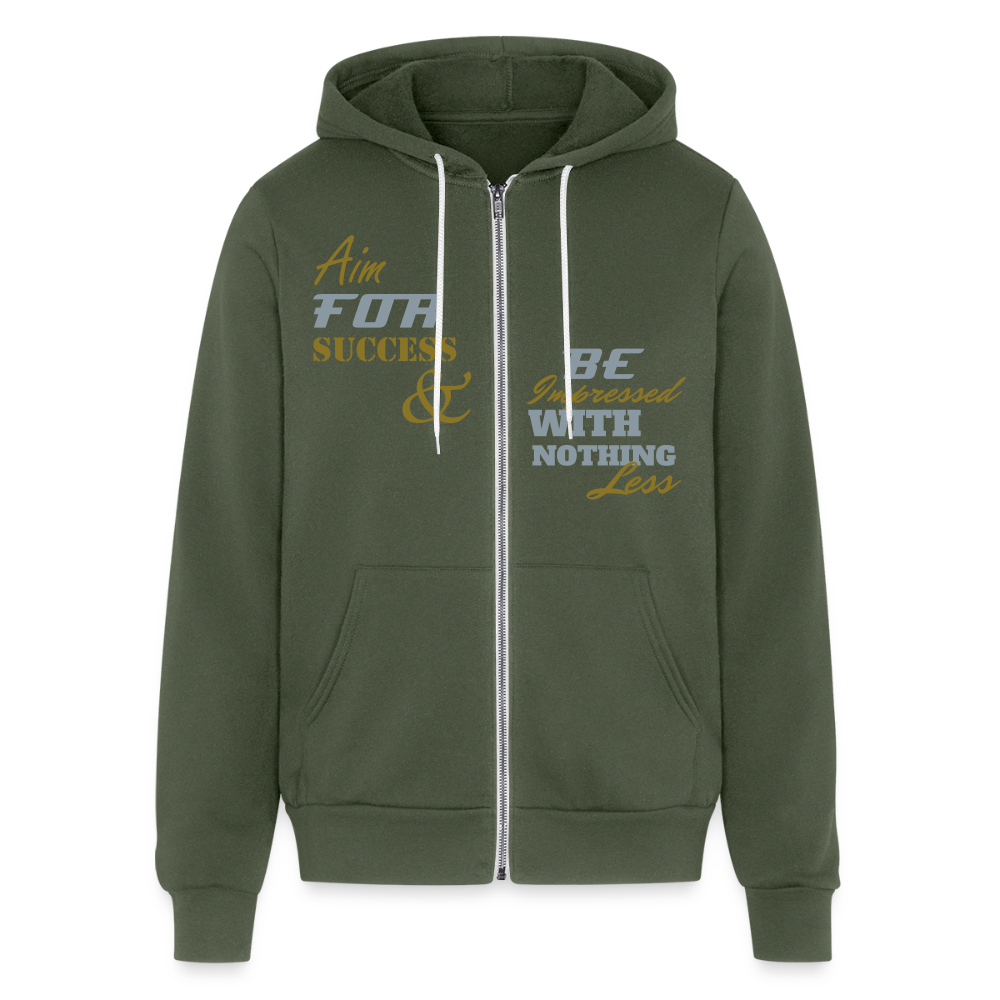 Aim For Success Premium Full Zip Hoodie - military green