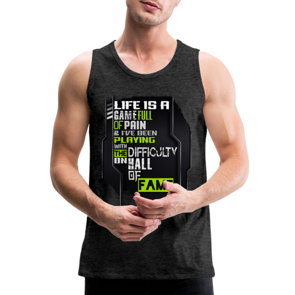 LIFE IS A GAME Men’s Premium Tank - charcoal grey
