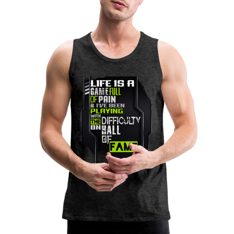 LIFE IS A GAME Men’s Premium Tank - charcoal grey