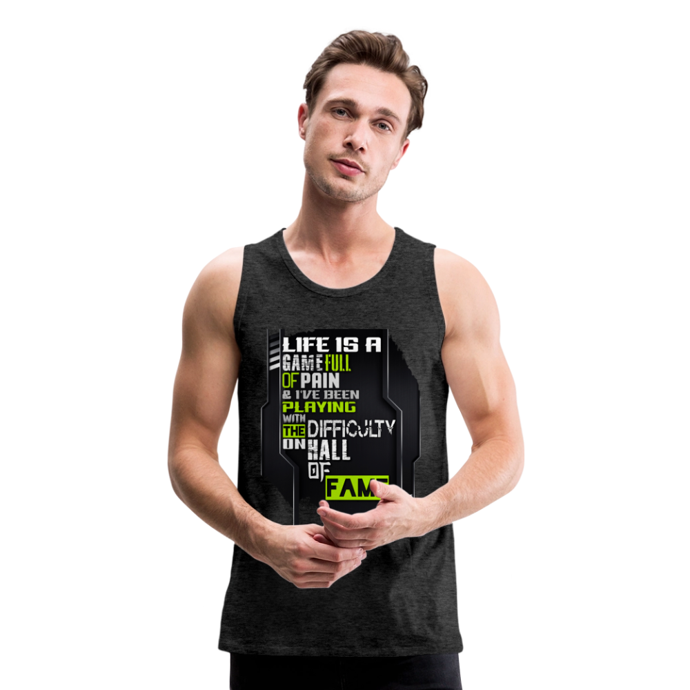 LIFE IS A GAME Men’s Premium Tank - charcoal grey
