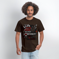 LIFE IS A GAME Men's T-Shirt | GILDAN 5000 - brown