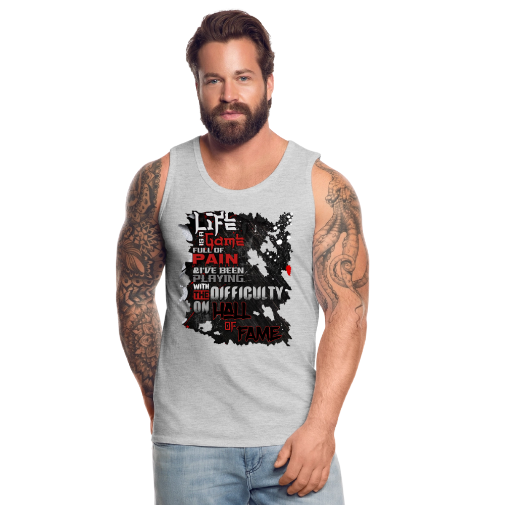 LIFE IS A GAME Men’s Premium Tank - heather gray