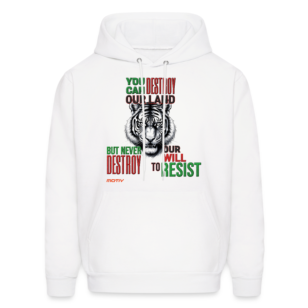 WILL TO RESIST Palestine Edition Men's PREMIUM QUALITY Hoodie - white