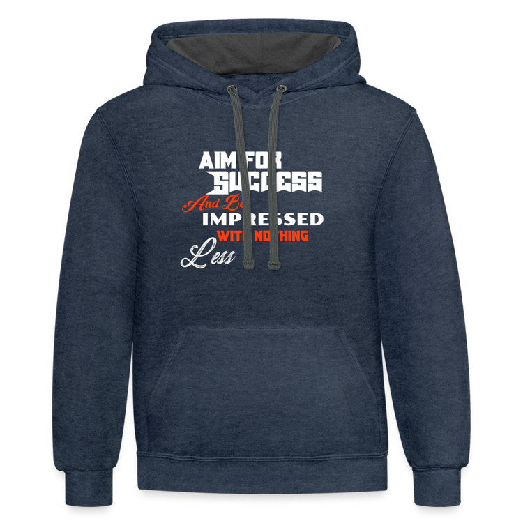 Aim For Success premium quality Hoodie - indigo heather/asphalt