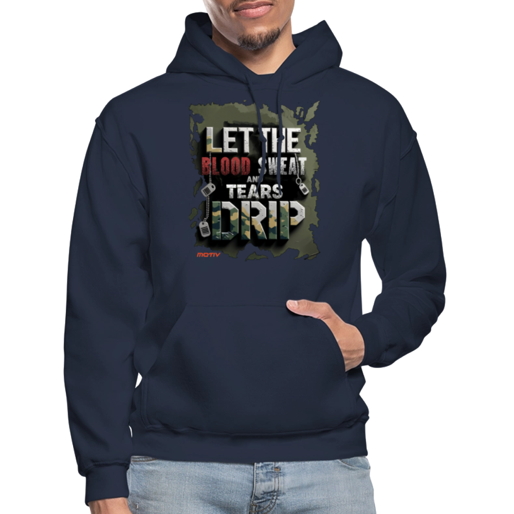 BLOOD SWEAT & TEARS Heavy Blend Adult Hoodie - navy