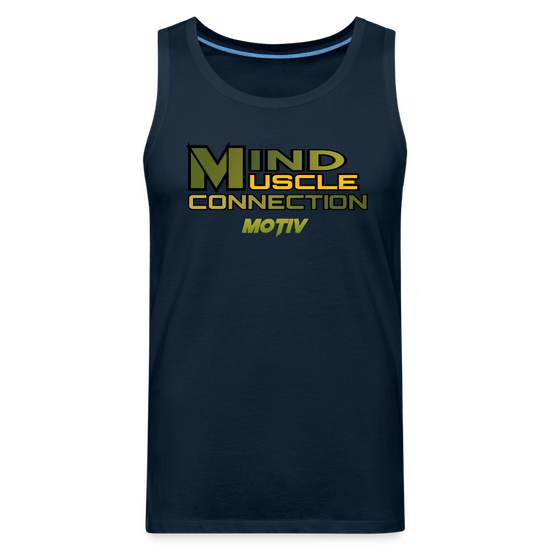 Mind Muscle Connection Men’s Premium Tank - deep navy