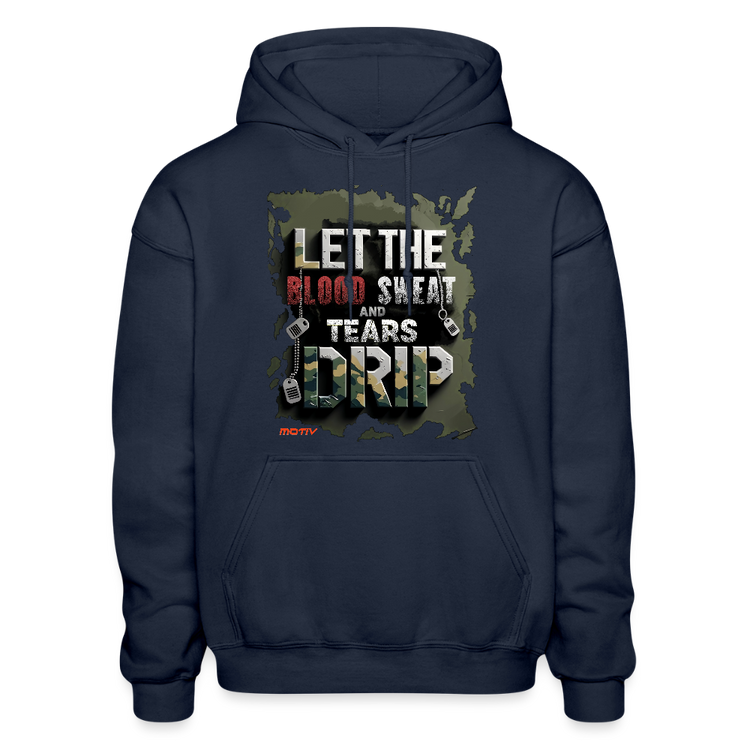 BLOOD SWEAT & TEARS Heavy Blend Adult Hoodie - navy
