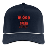 Let The Blood Sweat & Tears Drip Cap - navy/white