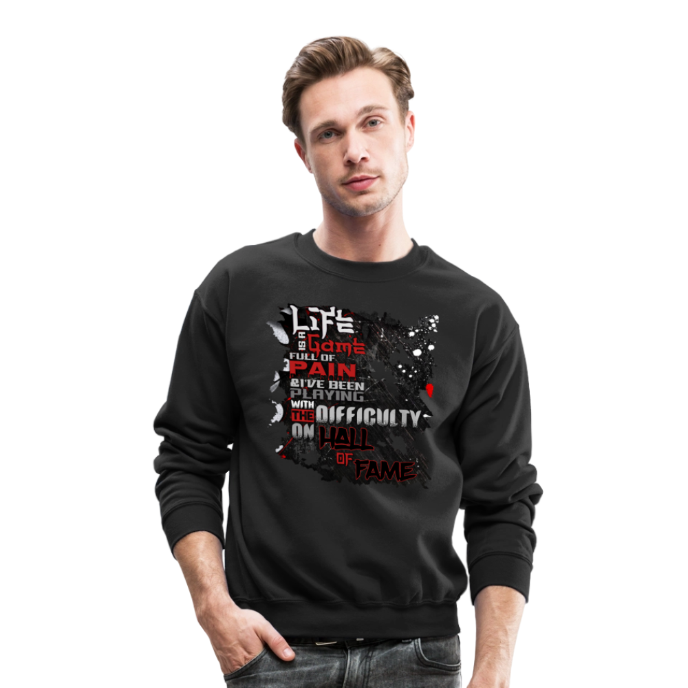 LIFE IS A GAME Crewneck Sweatshirt - black