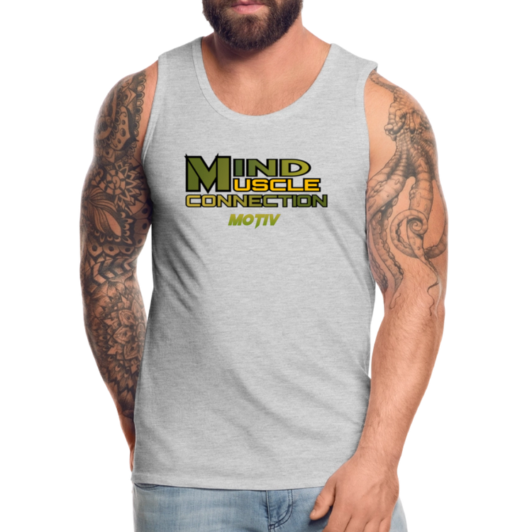 Mind Muscle Connection Men’s Premium Tank - heather gray