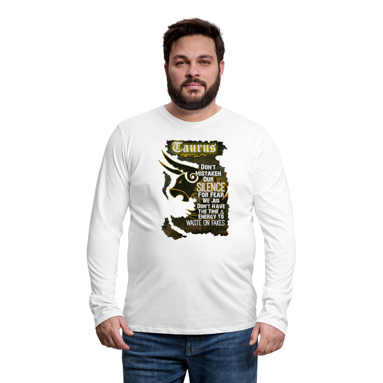 "Taurus Mentality" Premium Long Sleeve T-Shirt - white
