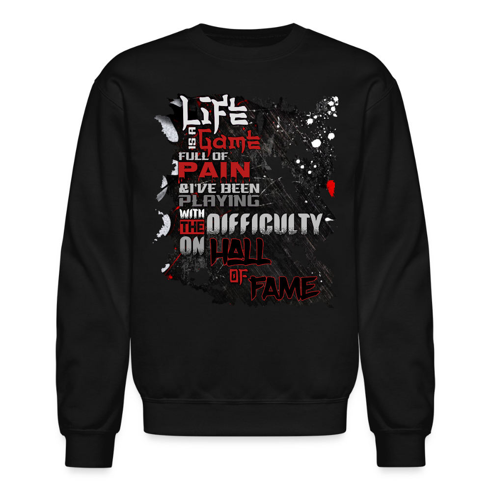 LIFE IS A GAME Crewneck Sweatshirt - black
