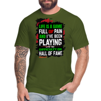 LIFE IS A GAME PALESTINE Edition  Men's T-Shirt by Bella + Canvas - olive