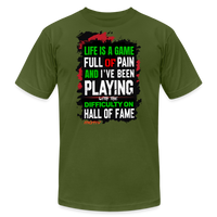 LIFE IS A GAME PALESTINE Edition  Men's T-Shirt by Bella + Canvas - olive