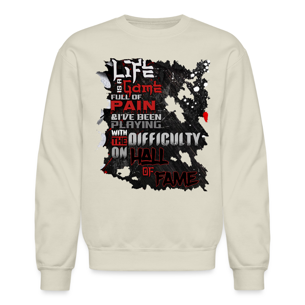 LIFE IS A GAME Crewneck Sweatshirt - Sand