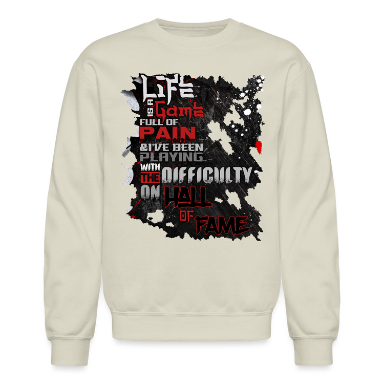 LIFE IS A GAME Crewneck Sweatshirt - Sand