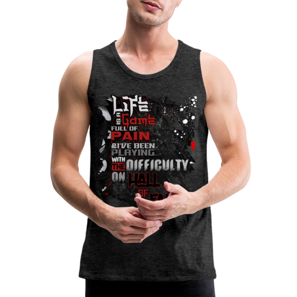 LIFE IS A GAME Men’s Premium Tank - charcoal grey