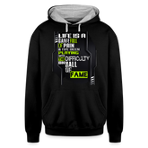 LIFE IS A GAME Contrast Hoodie - black/heather gray
