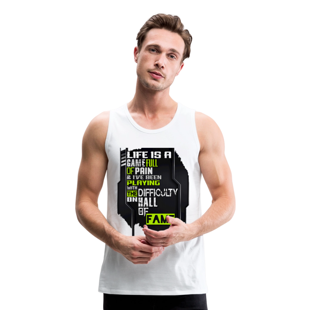 LIFE IS A GAME Men’s Premium Tank - white
