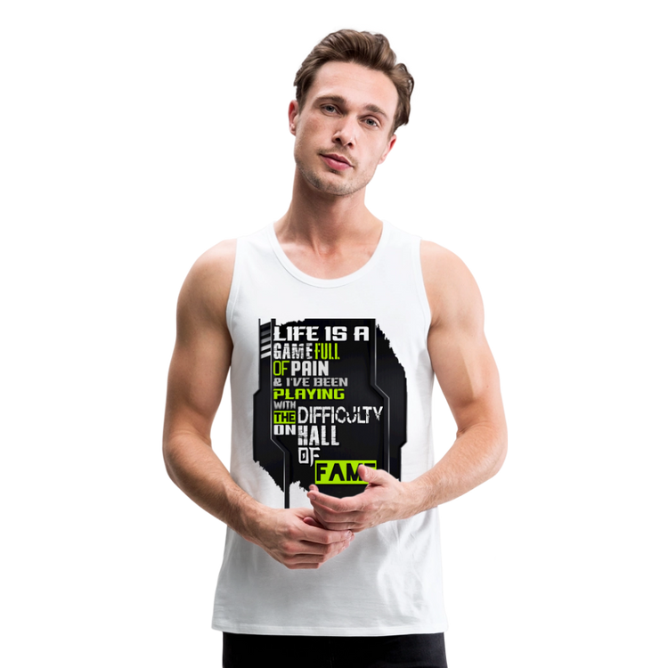 LIFE IS A GAME Men’s Premium Tank - white