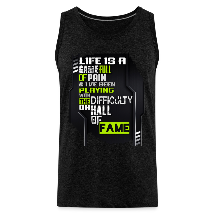 LIFE IS A GAME Men’s Premium Tank - charcoal grey