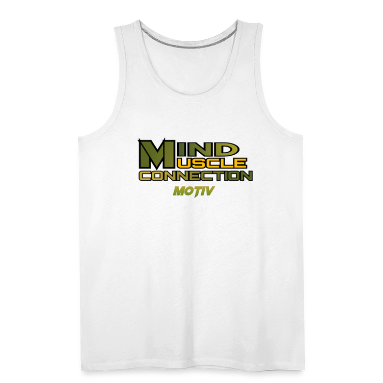 Mind Muscle Connection Men’s Premium Tank - white