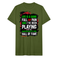 LIFE IS A GAME PALESTINE Edition  Men's T-Shirt by Bella + Canvas - olive