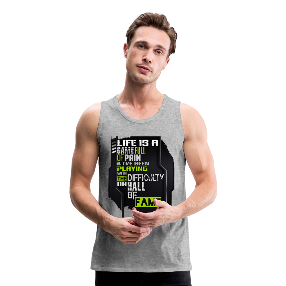 LIFE IS A GAME Men’s Premium Tank - heather gray