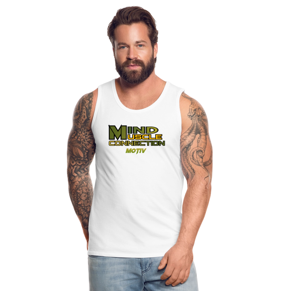 Mind Muscle Connection Men’s Premium Tank - white