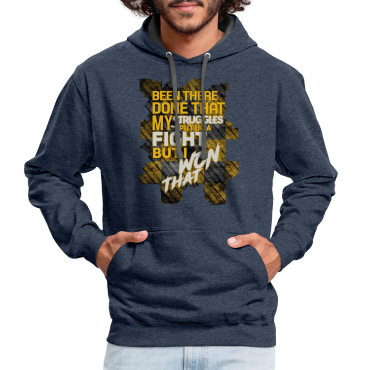 Been There Done That premium Hoodie - indigo heather/asphalt