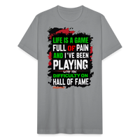 LIFE IS A GAME PALESTINE Edition  Men's T-Shirt by Bella + Canvas - slate