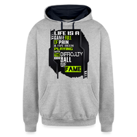 LIFE IS A GAME Contrast Hoodie - heather gray/navy